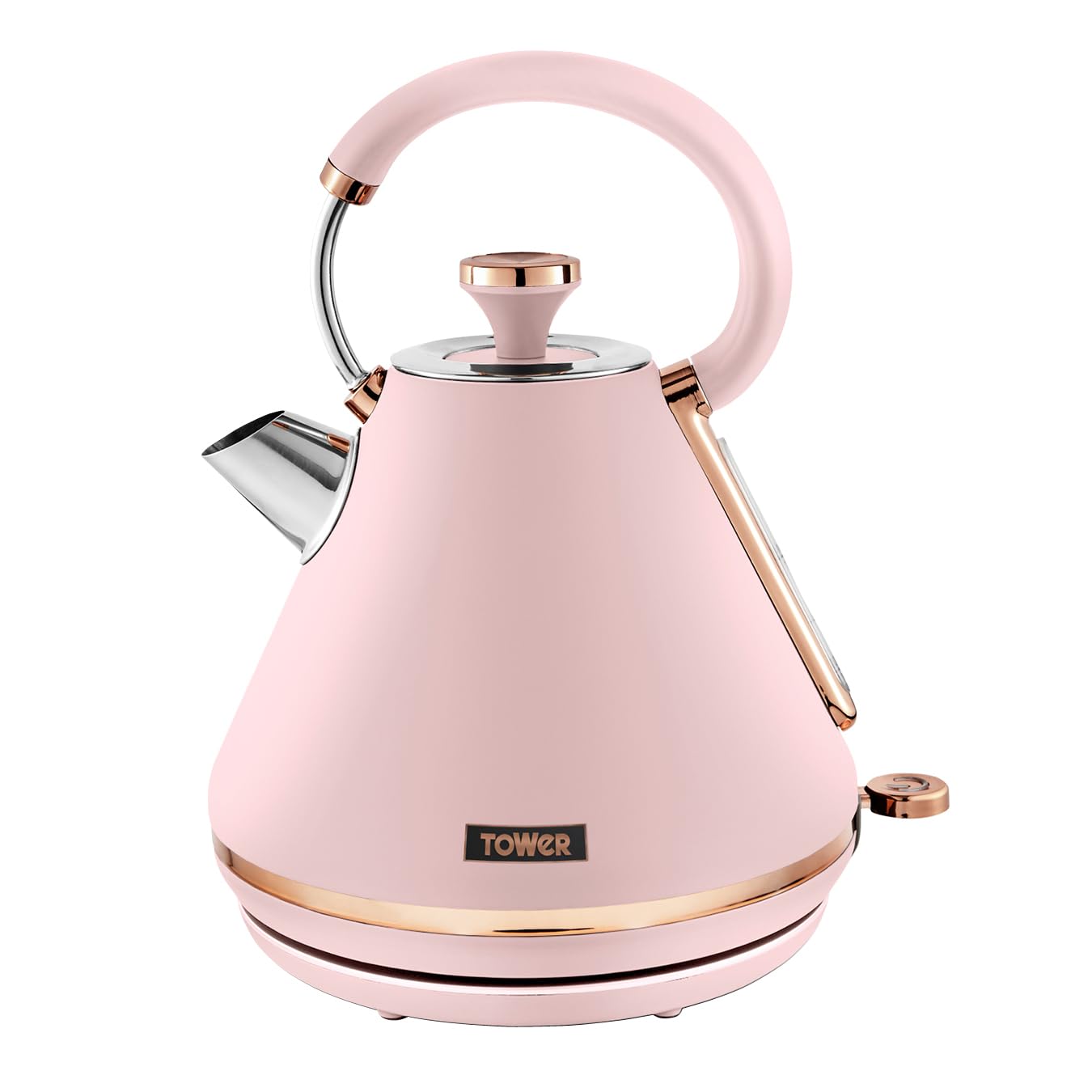 Tower Cavaletto Pyramid Kettle | 1.7L Rapid Boil | Pink & Rose Gold