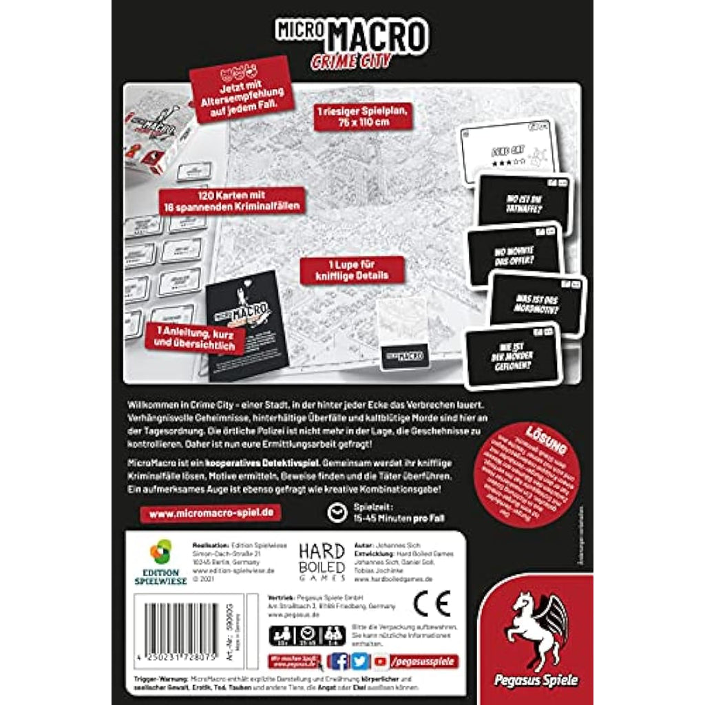 Pegasus Spiele MicroMacro: Crime City - Detektivspiel Brettspiel