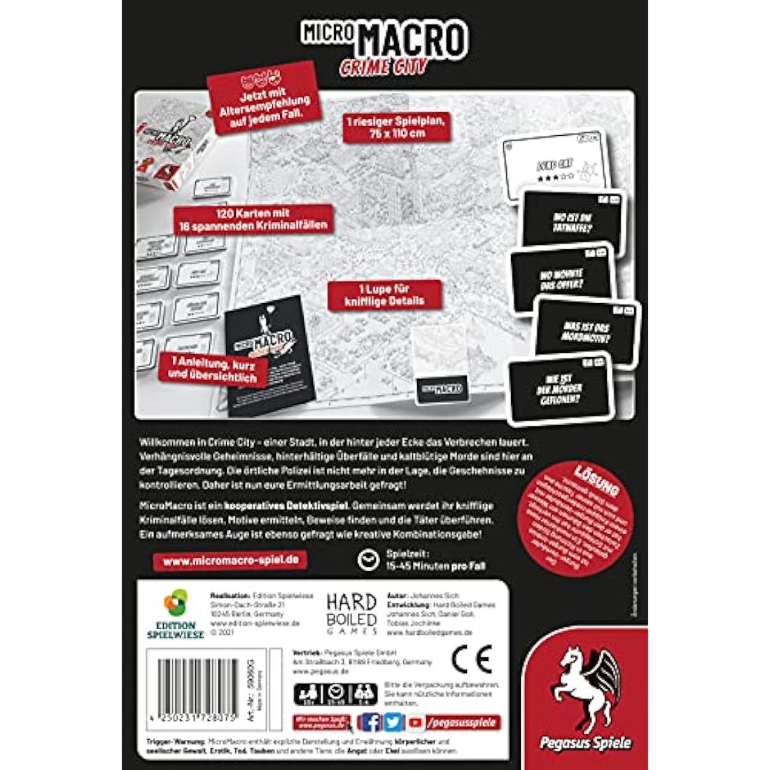 Pegasus Spiele MicroMacro: Crime City - Detektivspiel Brettspiel