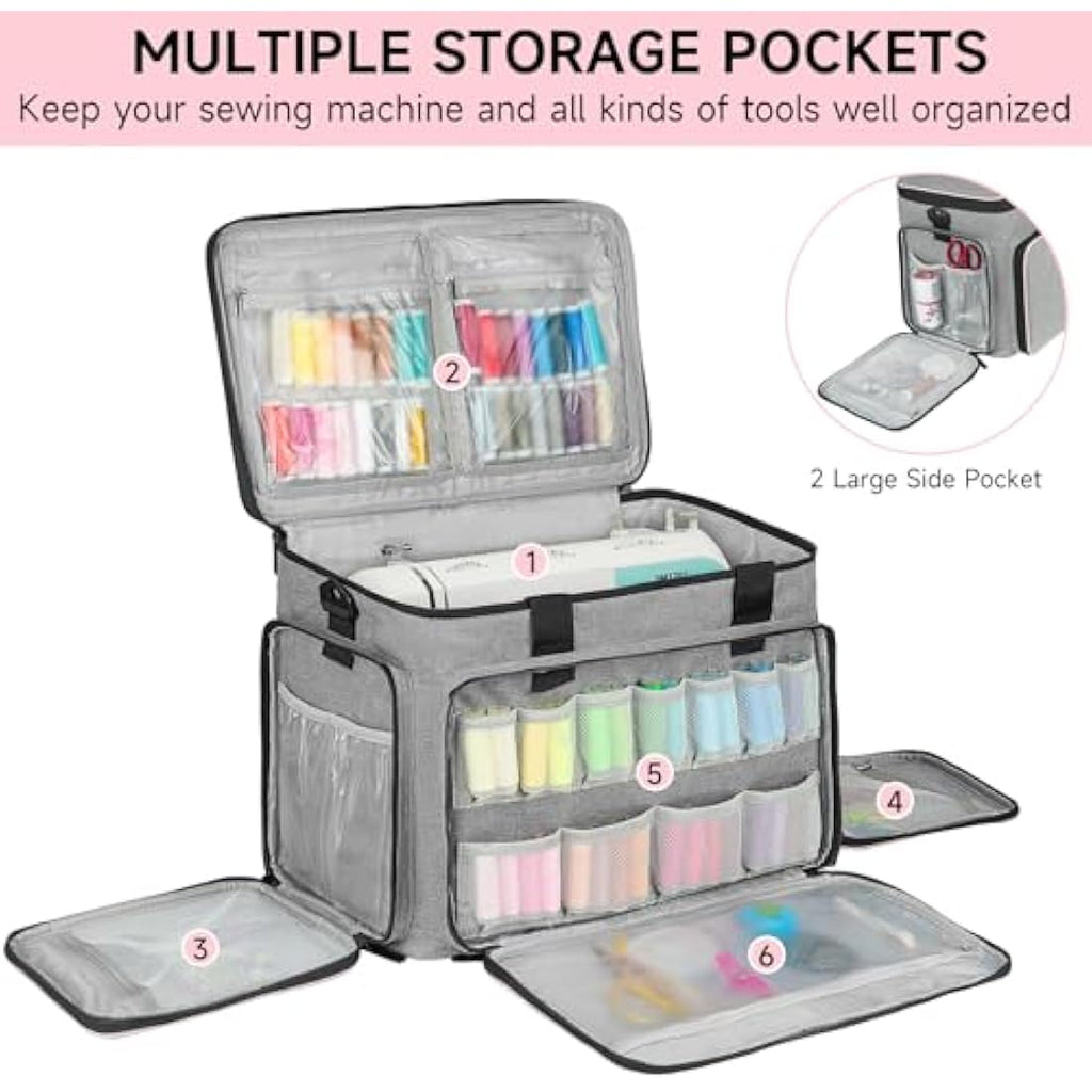 Sewing Machine Carrying Case | Universal Travel Tote - Grey