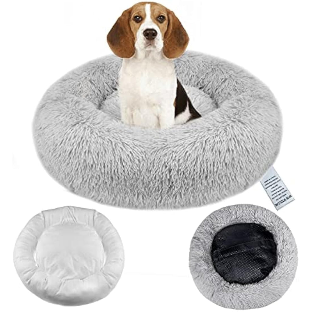 Jolof Store Calming Donut Dog Bed – Washable Plush Anti-Anxiety Pet Bed
