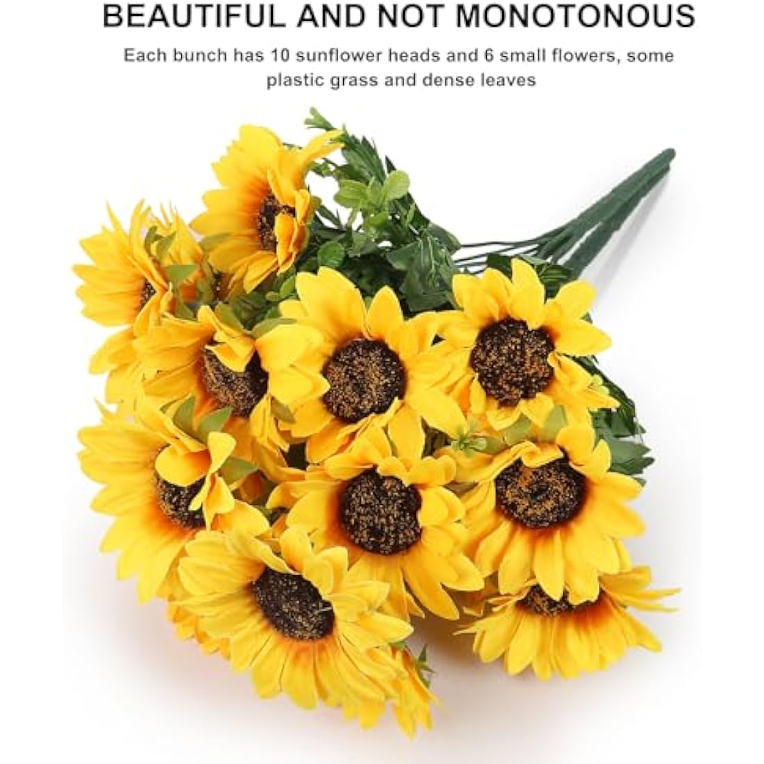Beferr Artificial Sunflowers – 2 Bunches Silk Floral Bouquets for Home Decor