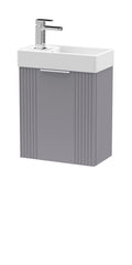 nuie Deco 400mm Wall Hung Slimline Vanity Unit with Basin - Satin Grey