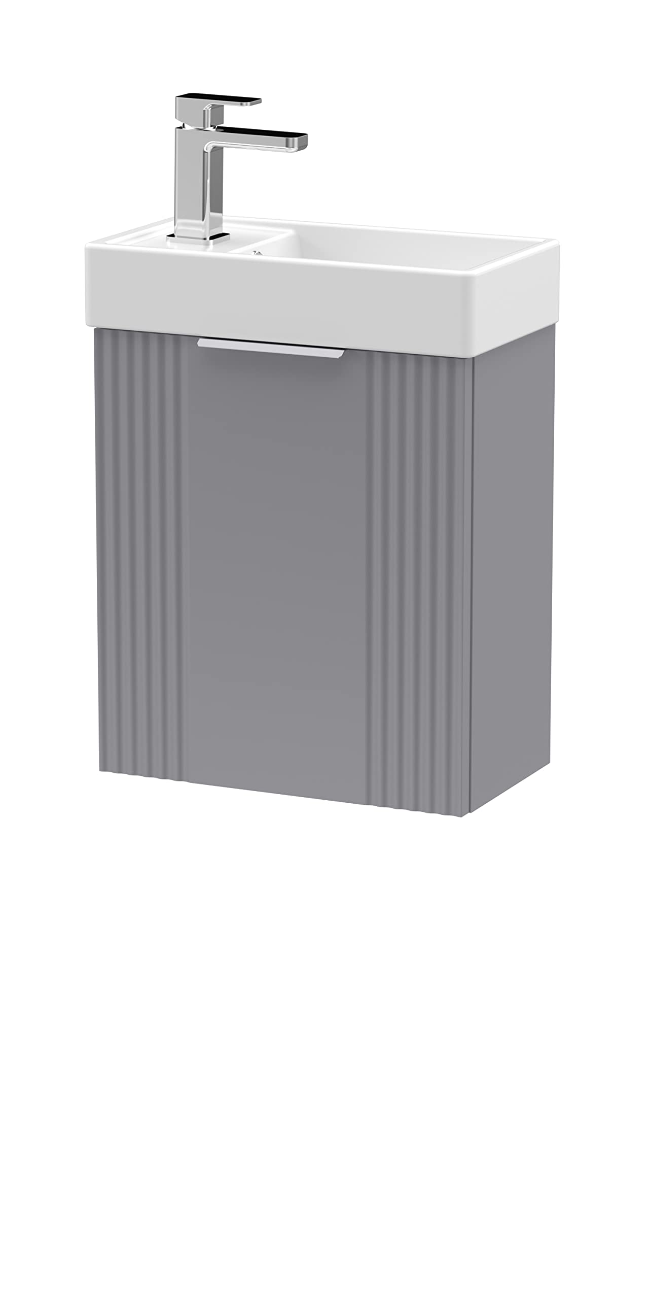 nuie Deco 400mm Wall Hung Slimline Vanity Unit with Basin - Satin Grey