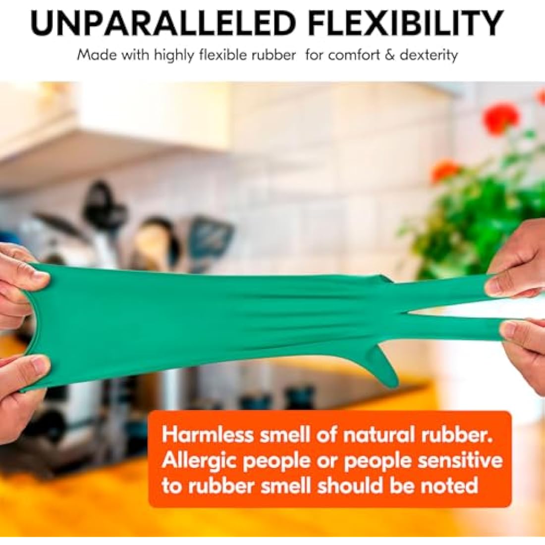 Vgo Reusable Dishwashing Gloves – Extra Thick Long Sleeve Rubber Gloves