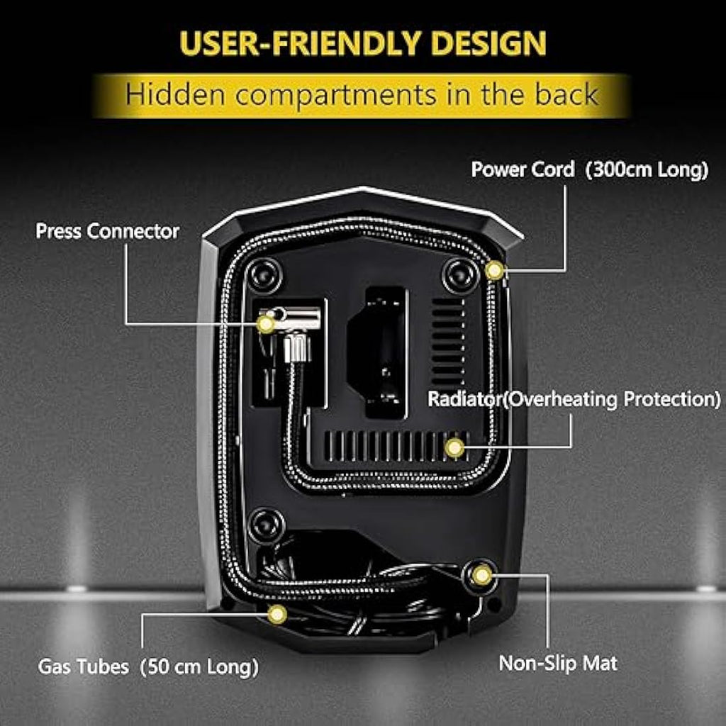 SYTUNG Digital Tyre Inflator – 12V Portable Air Compressor with LED
