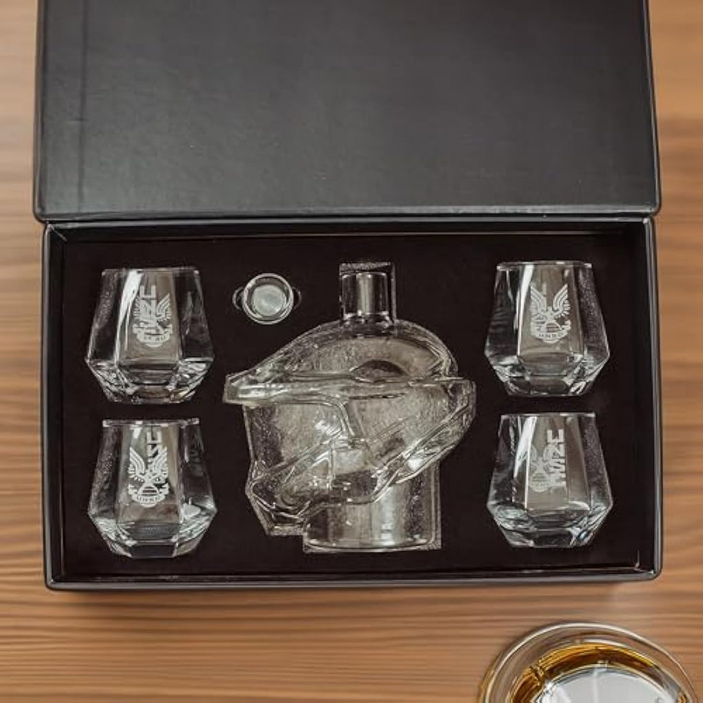 Halo Master Chief Glass Decanter & 4 Tumbler Set | Official Xbox Barware