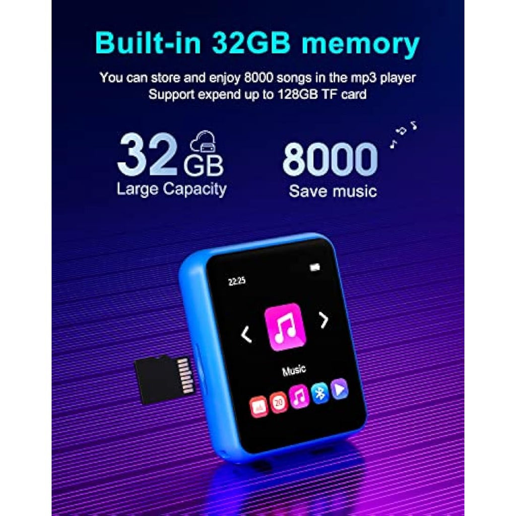 32GB MP3 Player – 2.4" Touch Screen Bluetooth 5.0 HiFi Audio