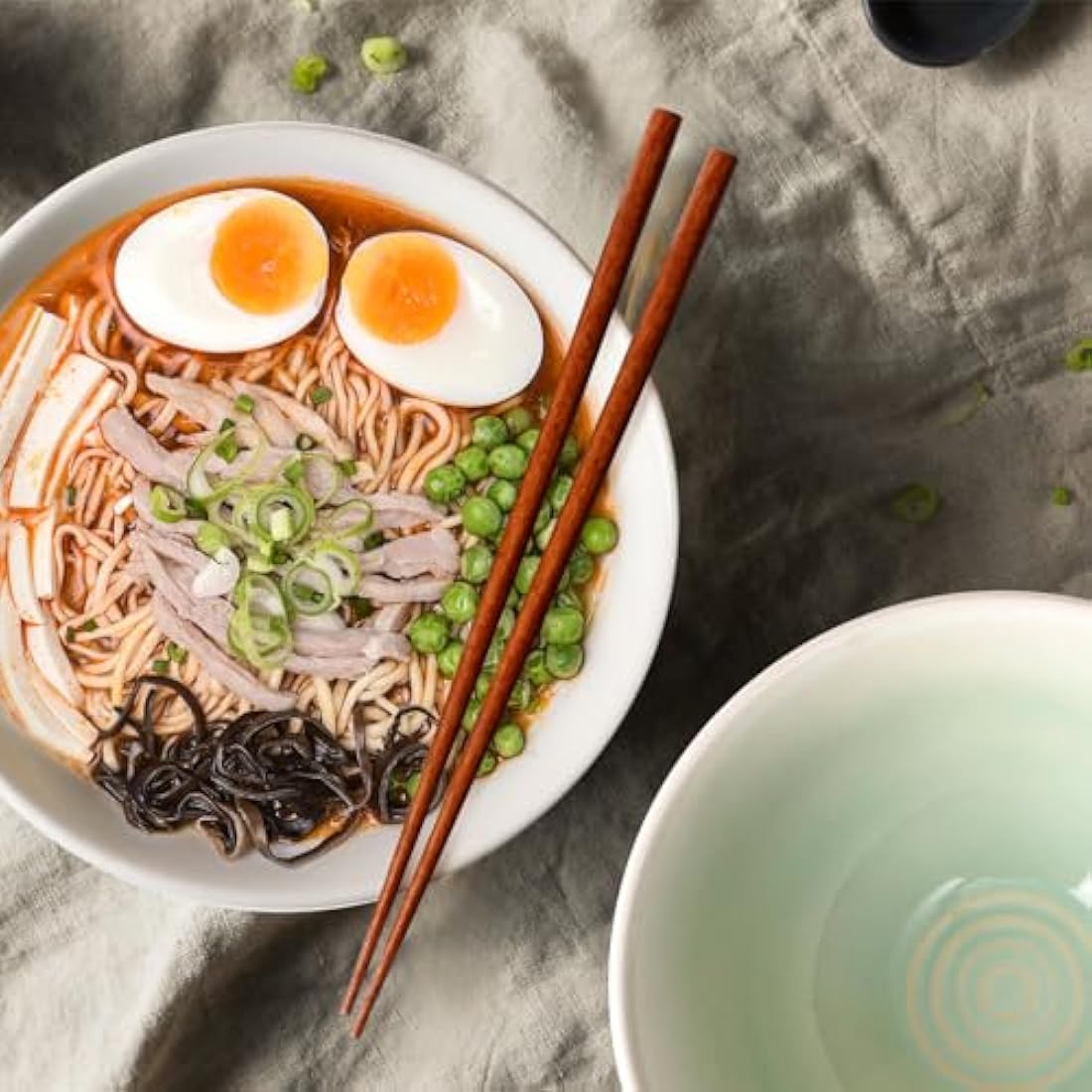NUTRIUPS Ceramic Ramen Bowl Set of 2 – 1200ml Japanese Noodle Bowls, Teal