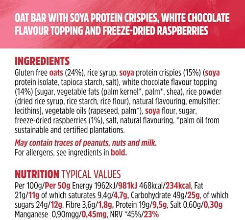 JB's Trek White Chocolate Raspberry Protein Flapjacks - 36 x 50g