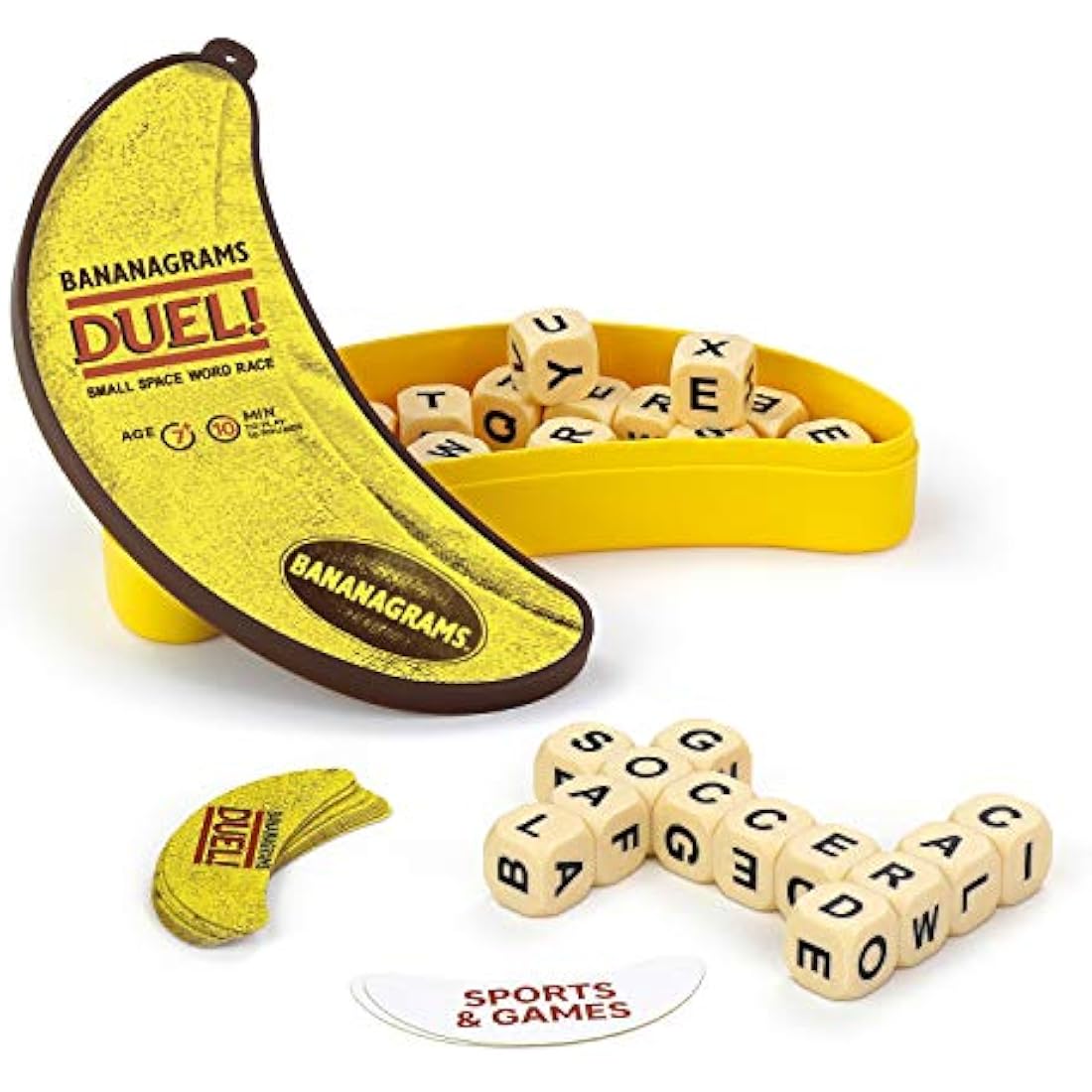 Bananagrams Duel Word Game – 2 Player Travel Dice Game for Ages 7+