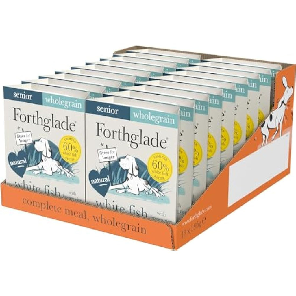 Forthglade Senior Wet Dog Food - White Fish & Brown Rice (18 x 395g)