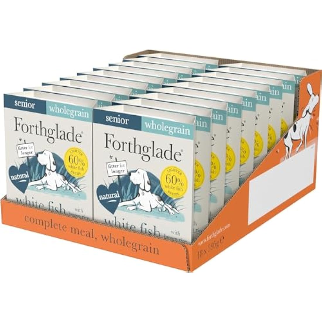 Forthglade Senior Wet Dog Food - White Fish & Brown Rice (18 x 395g)