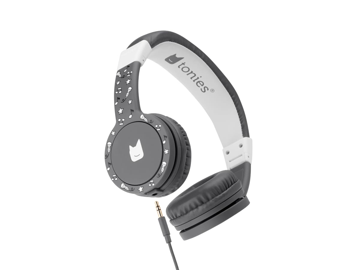 Tonies Foldable Kids Headphones – Durable Grey Audio Headset |