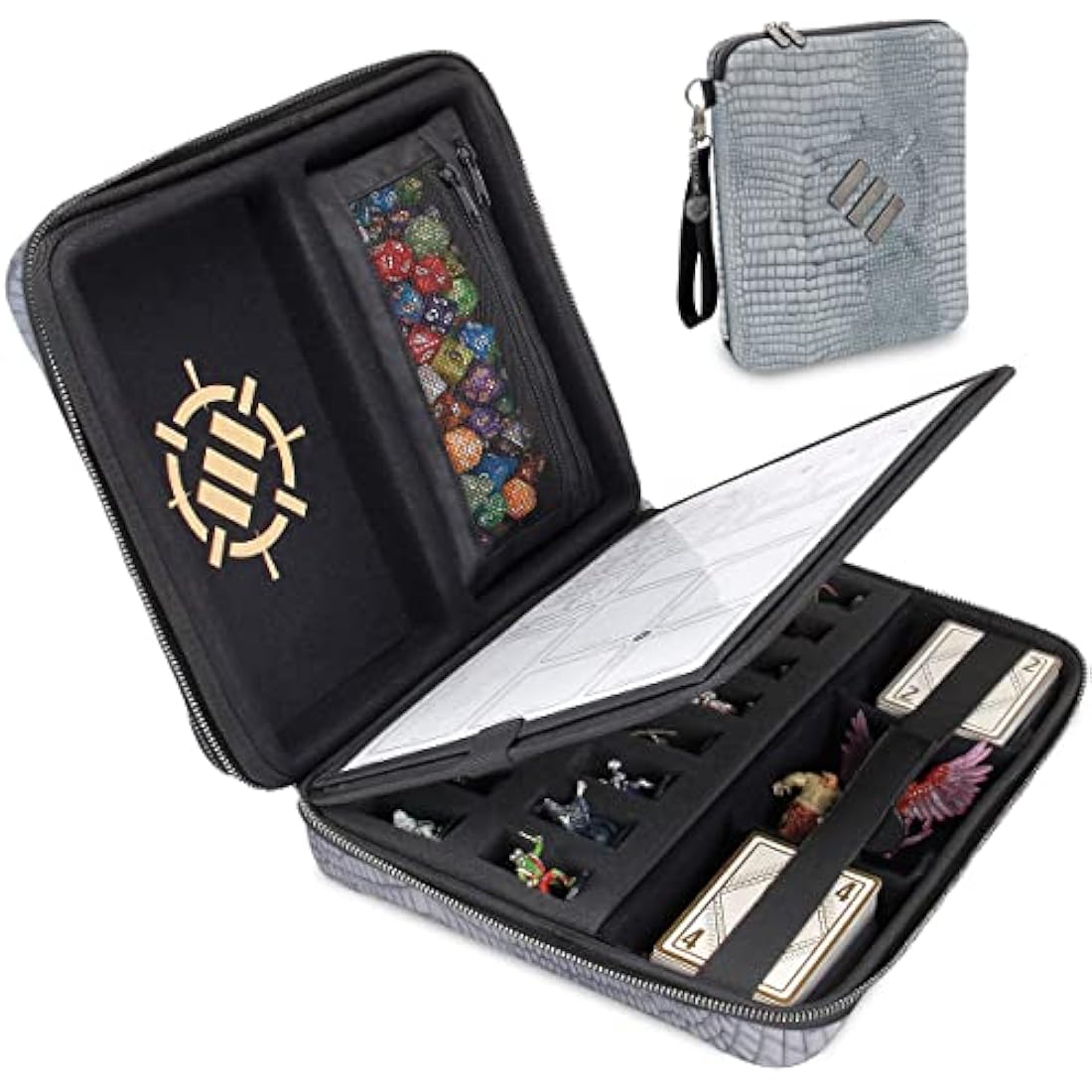 ENHANCE RPG Organizer Case – DnD Binder with Miniature Foam Tray