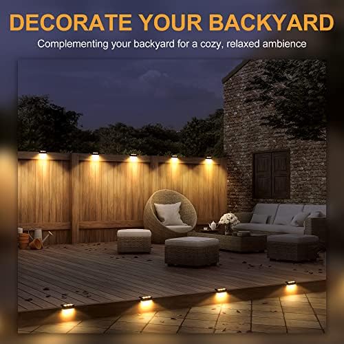 Solpex Solar Step Lights 16 Pack – Waterproof Outdoor Fence Lights, Brown