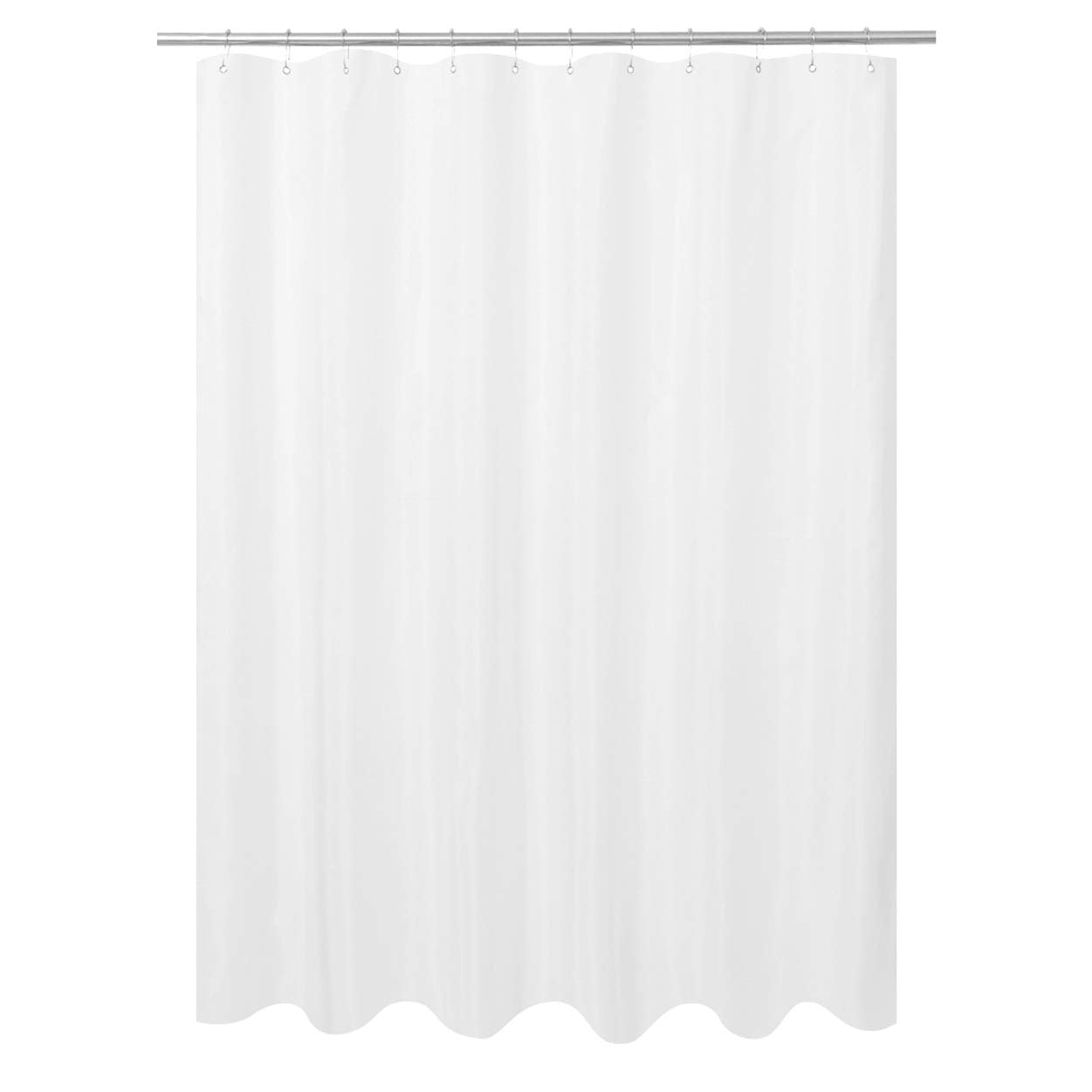 N&Y HOME Waterproof Fabric Shower Curtain Liner - White, 72x72 Inch