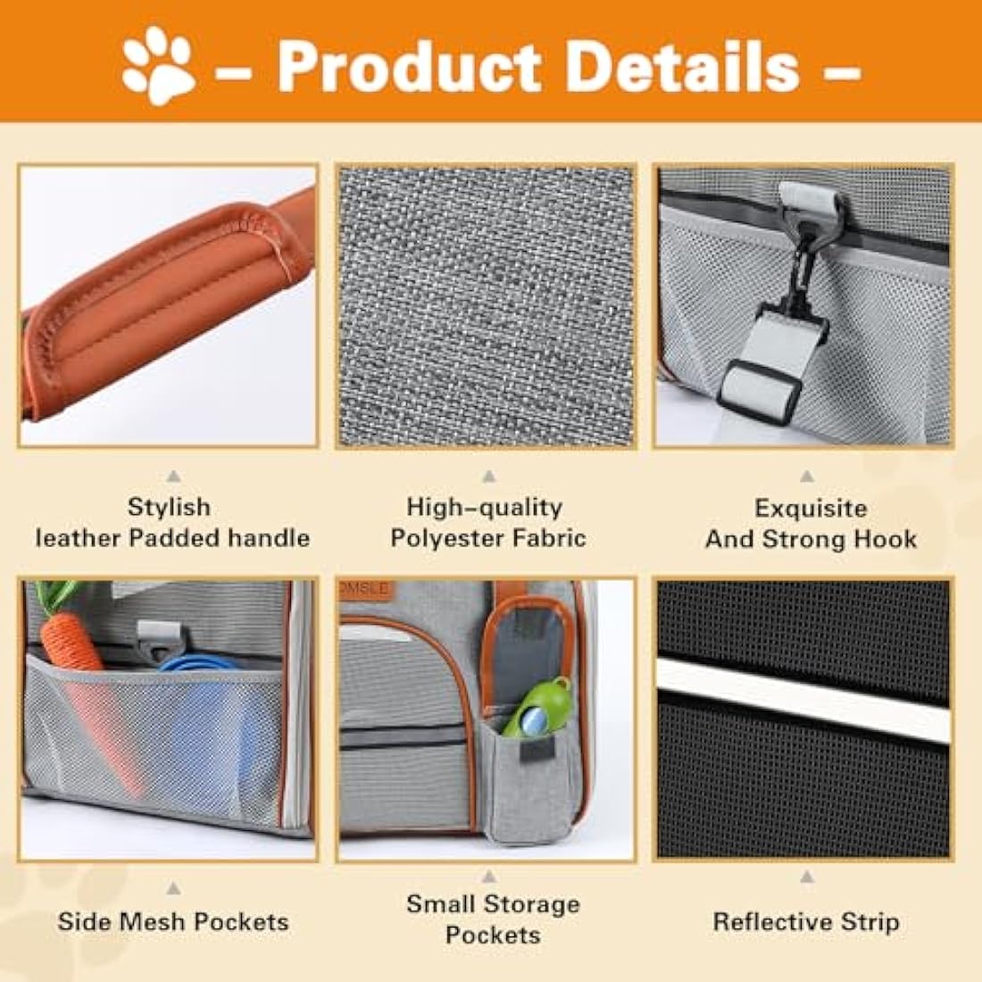 COMSLE Airline Approved Pet Carrier Bag | Large Breathable Dog Travel Bag
