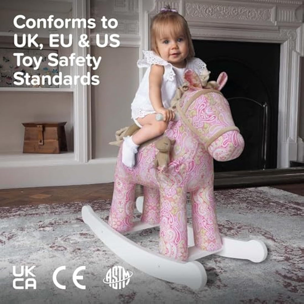 Little Bird Told Me Pixie & Fluff Rocking Horse – Pink Paisley Wooden Toy