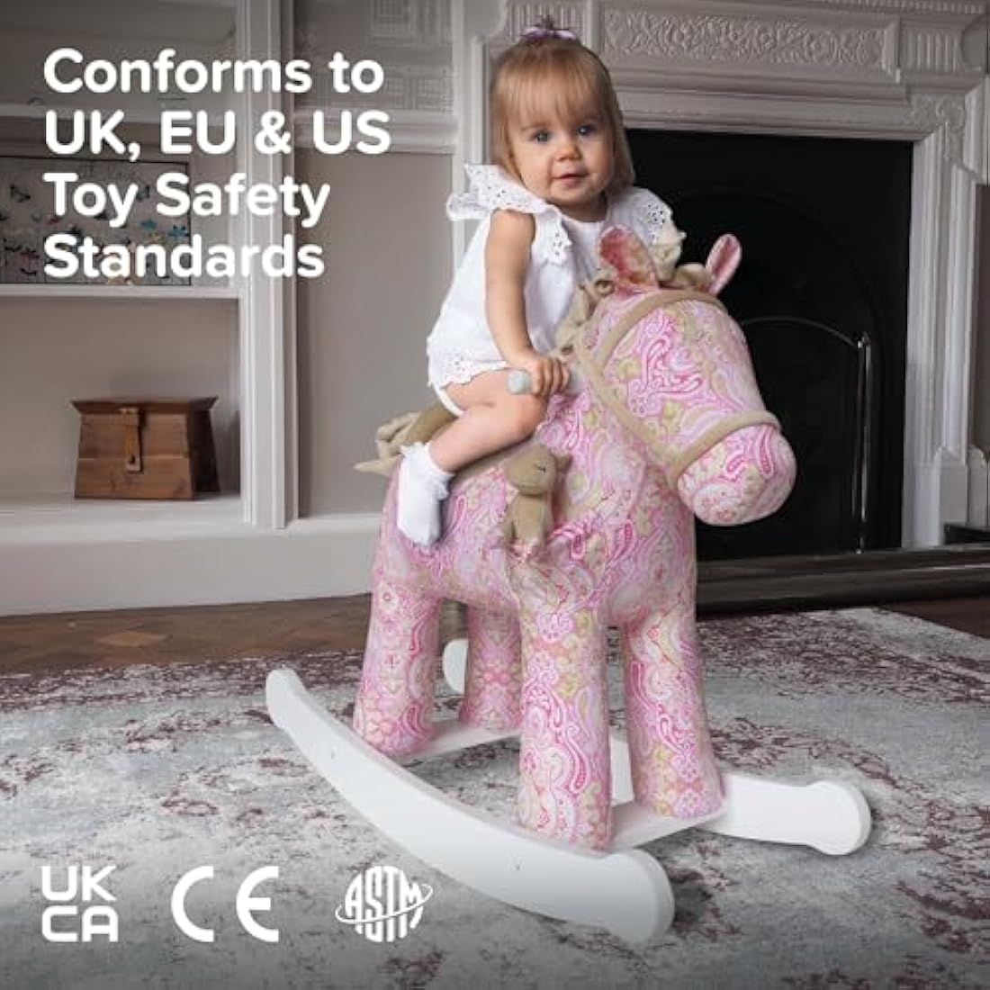 Little Bird Told Me Pixie & Fluff Rocking Horse – Pink Paisley Wooden Toy