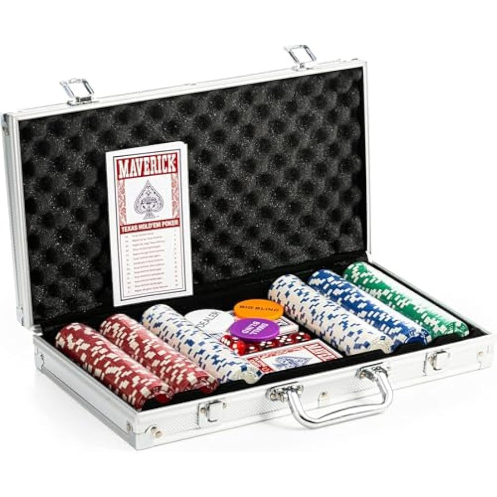 Cartamundi Maverick Texas Hold'em Poker Set | 300 Heavyweight Chips