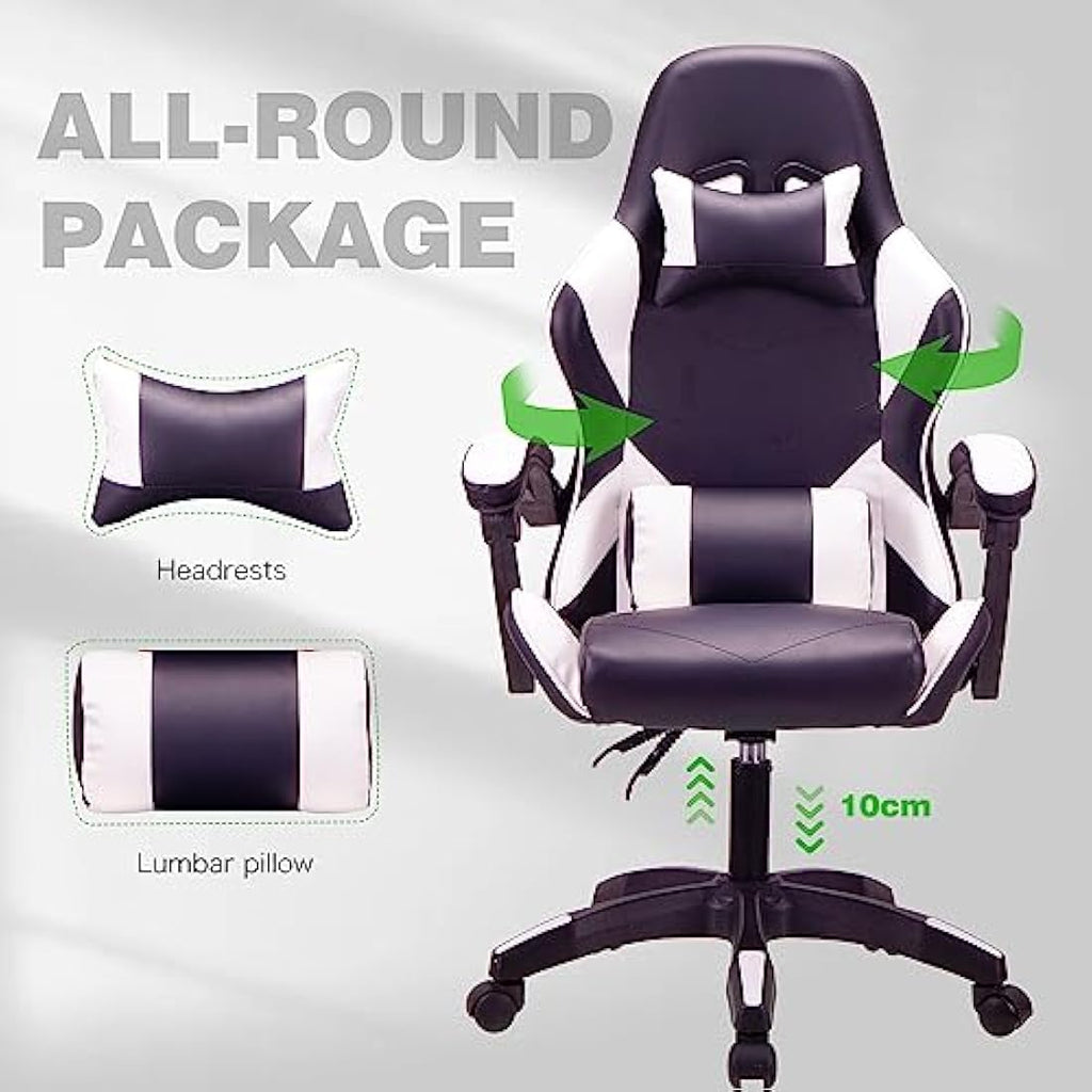 Ergonomic Mesh Office Chair – High-Back Swivel Gaming (White)