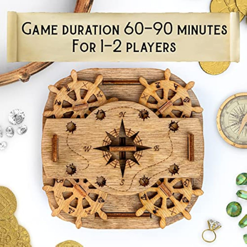 iDventure Cluebox: Davy Jones Locker Wooden Escape Room Puzzle Box