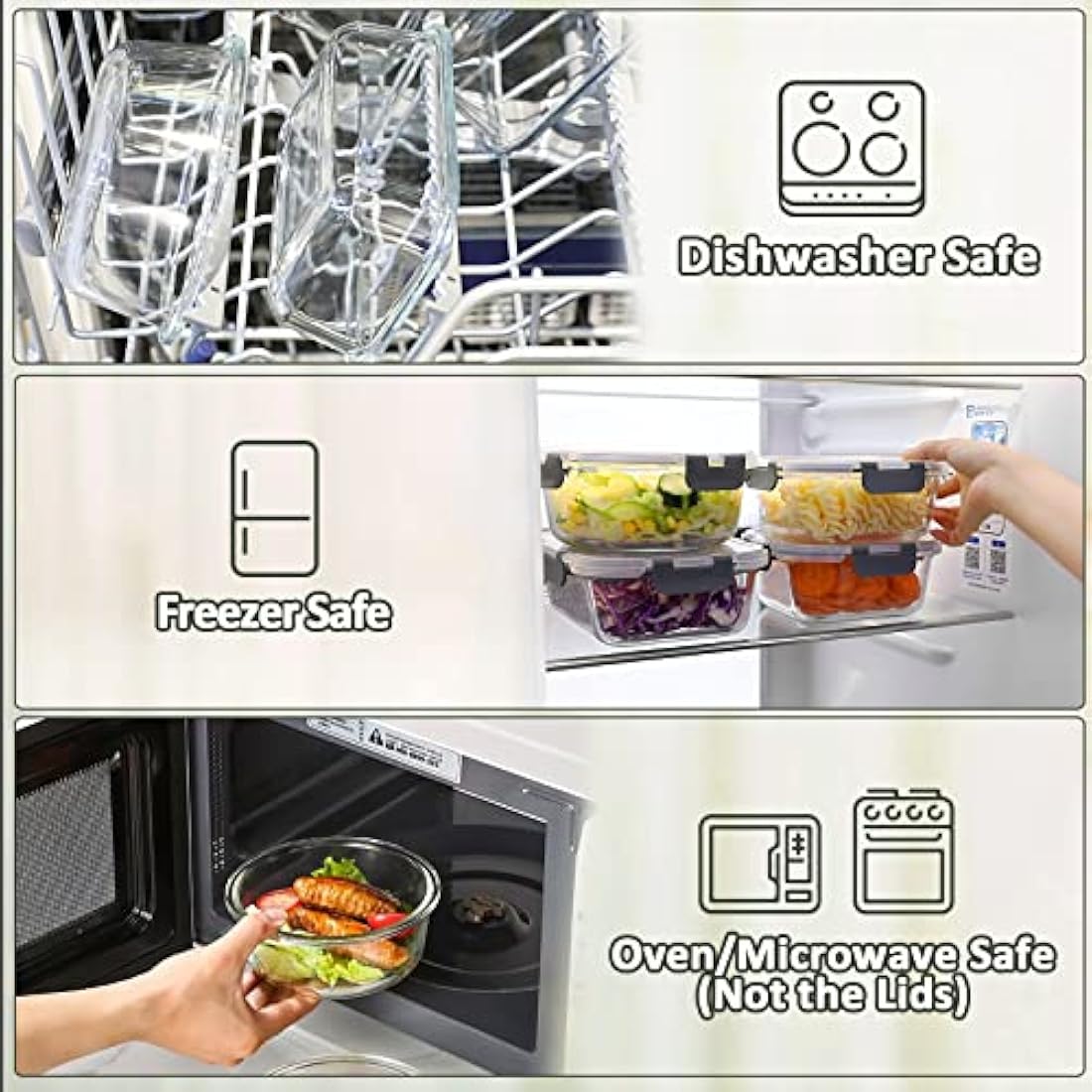 MCIRCO 24-Piece Glass Food Storage Containers | Airtight Meal Prep Set