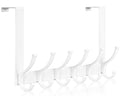 Optish Over The Door Hooks – White Metal Towel Rack & Coat Hanger