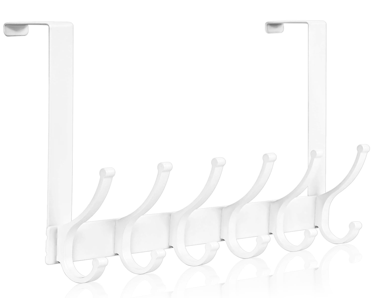 Optish Over The Door Hooks – White Metal Towel Rack & Coat Hanger