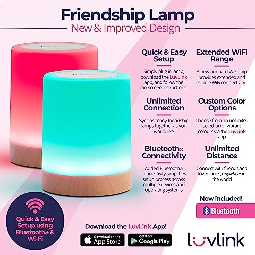 LuvLink Friendship Lamp v2 - Long Distance WiFi Touch Light (Set of 4)