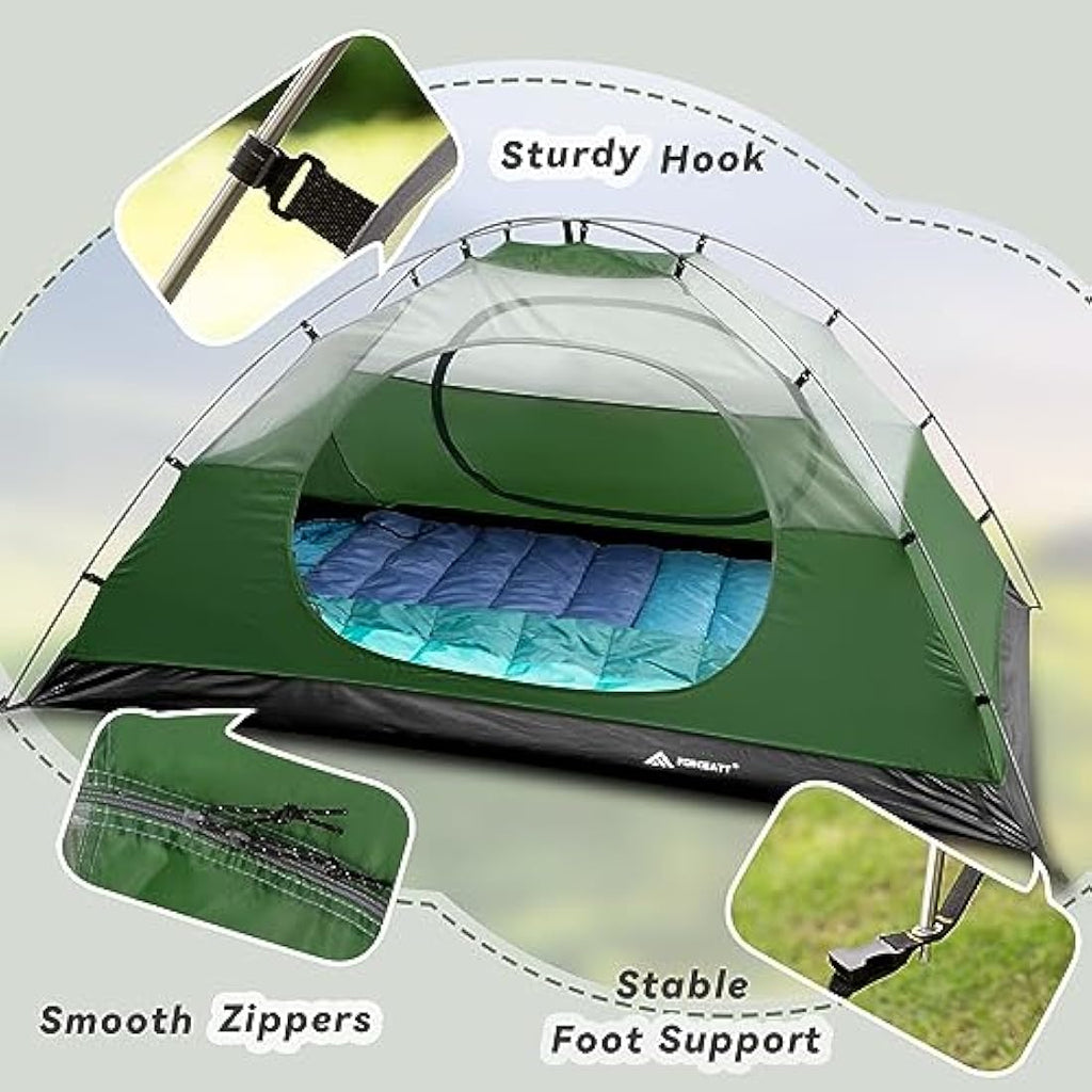 Forceatt 2-Person Camping Tent | Waterproof PU3000mm Lightweight Dome Tent