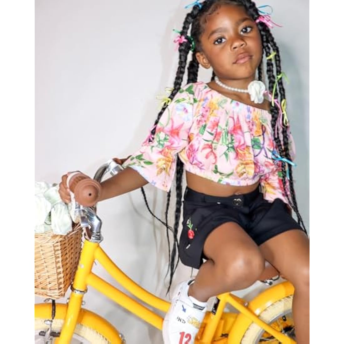 Glerc Little Molly 12 Inch Retro Girls Bike with Wicker Basket