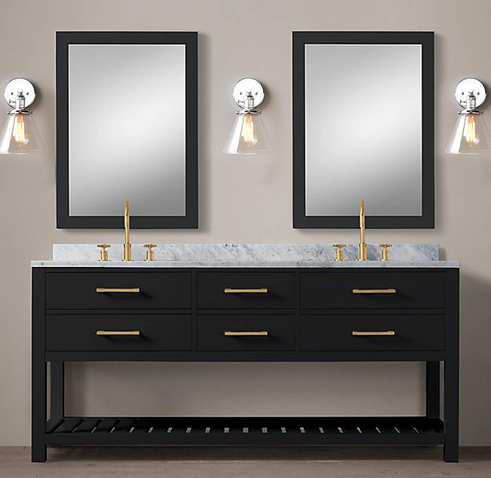 Phansthy Industrial Glass Wall Sconce – Vintage Brass & Chrome Light