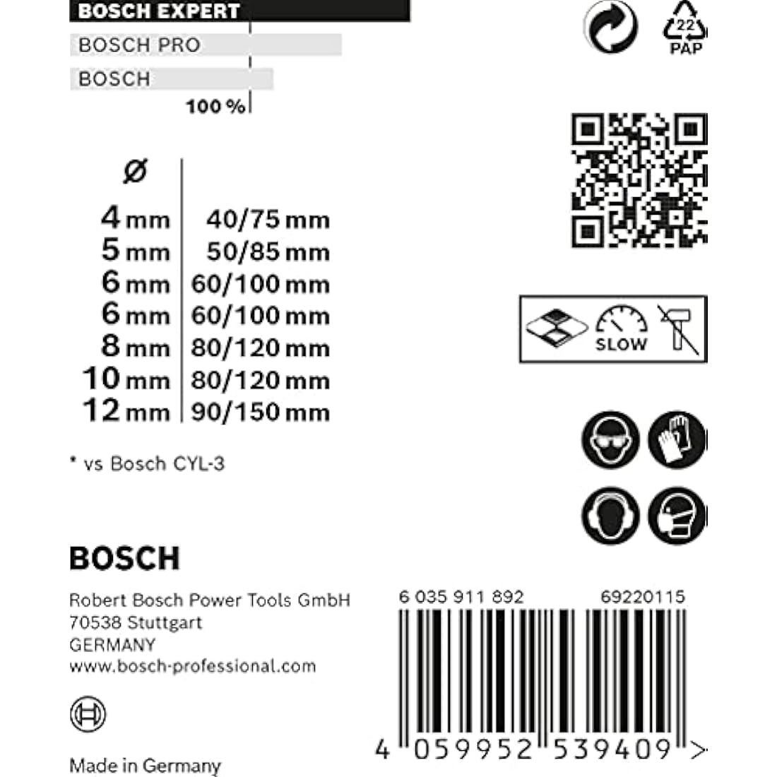 Bosch EXPERT CYL-9 MultiConstruction Drill Bit Set | 7-Piece, 4-12mm