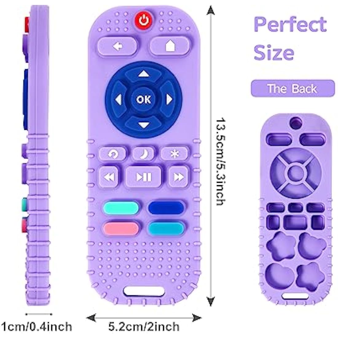 Hooku 2-Pack Silicone Remote Control Teethers | BPA-Free Baby Sensory Toys