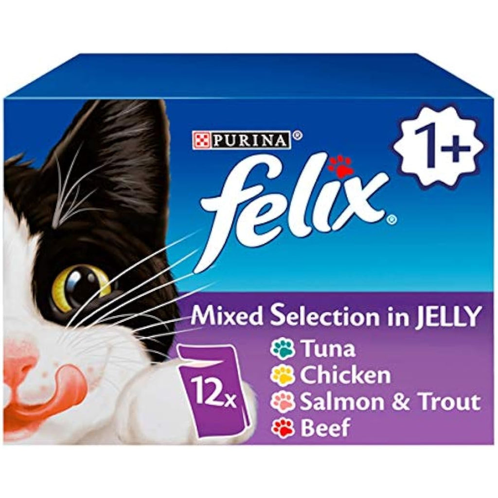 Felix Original Mixed Selection in Jelly Wet Cat Food - 12 x 100g Pouches