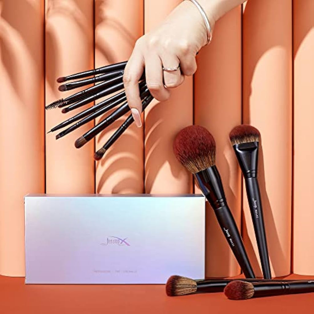 Jessup 13pcs Professional Makeup Brushes Set | Vegan Phantom Black