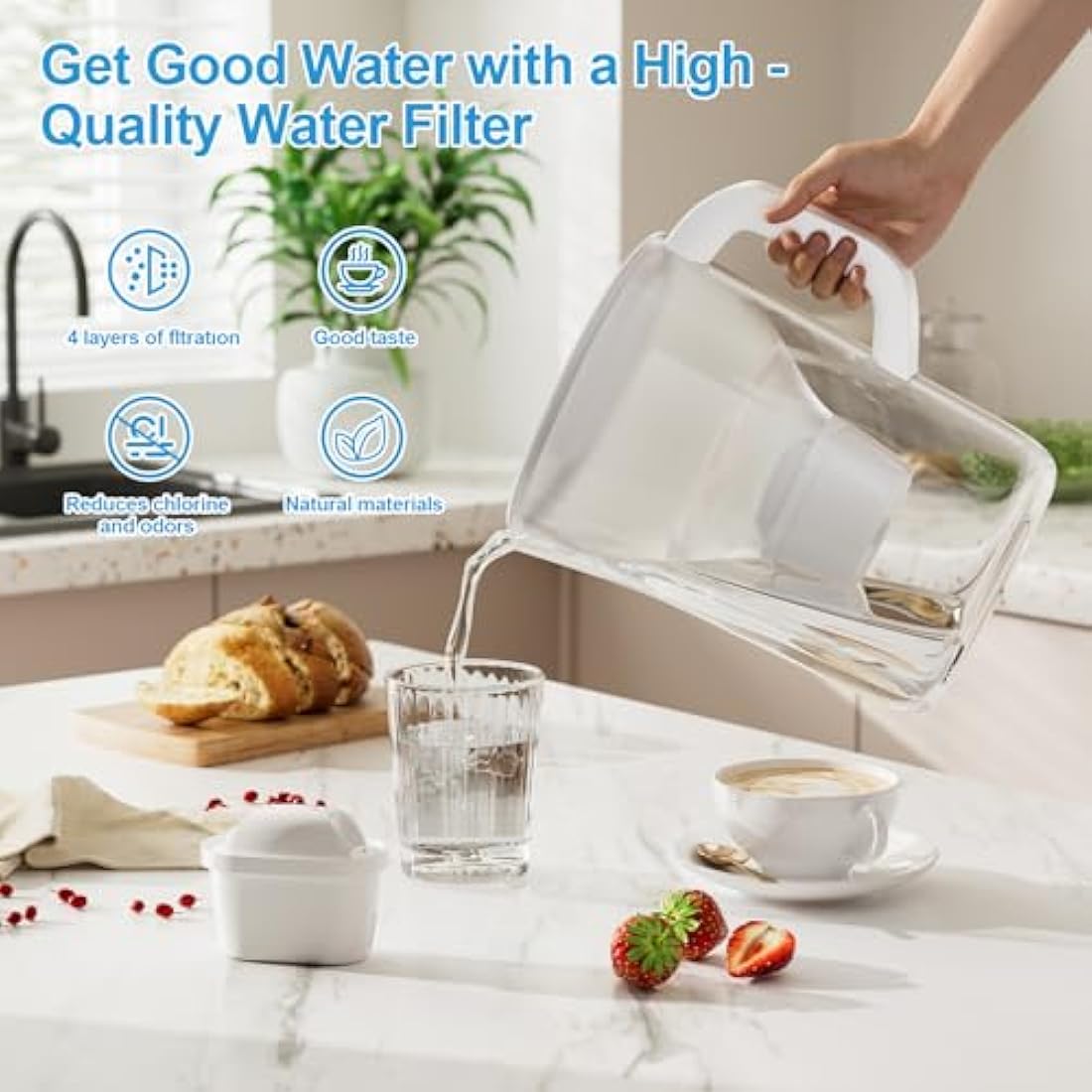 BREOILUTLE Water Filter Cartridges for Brita Maxtra+ Plus - 12 Pack