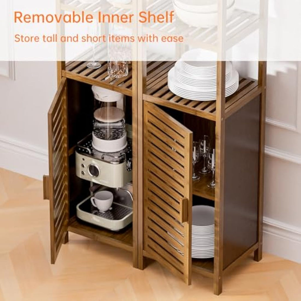 Jolof Store Bamboo Tall Bathroom Cabinet – 6-Tier Narrow Storage Organizer