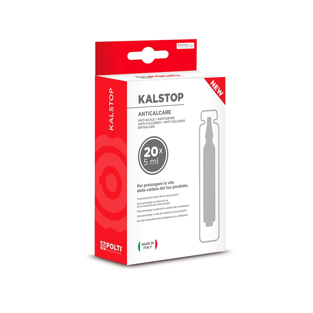 Polti PAEU0094 Kalstop Anti-Scale Phials – Steam Cleaner Descaler, White