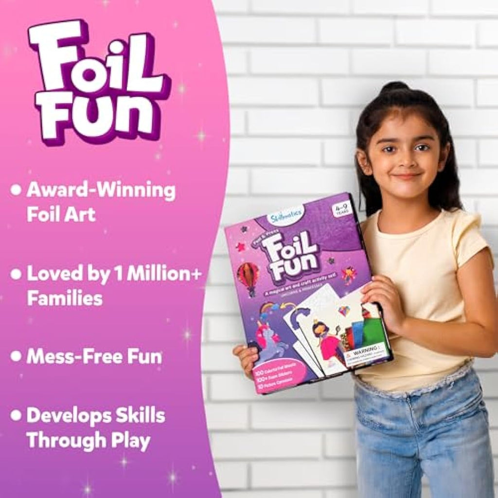 Skillmatics Foil Fun – Unicorns & Princesses Mess-Free Art Kit for Kids