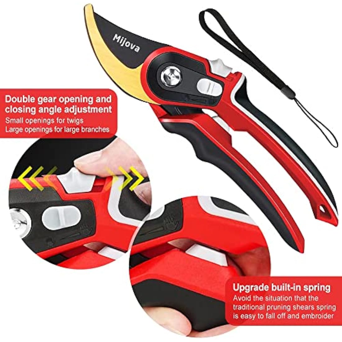 Mijova Heavy Duty Pruning Shears – SK-5 Carbon Steel Bypass Pruners