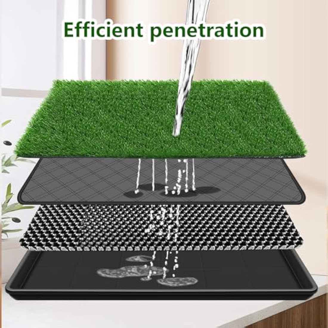 Embellbatt Dog Grass Pad with Tray | 60x90cm Indoor Puppy Potty Trainer