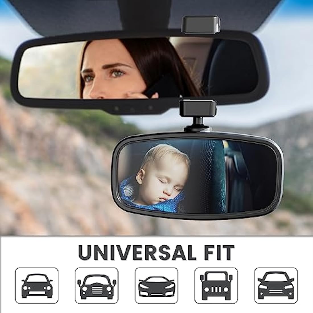 Baby Car Mirror | 360° Rotatable Shatterproof Rear View