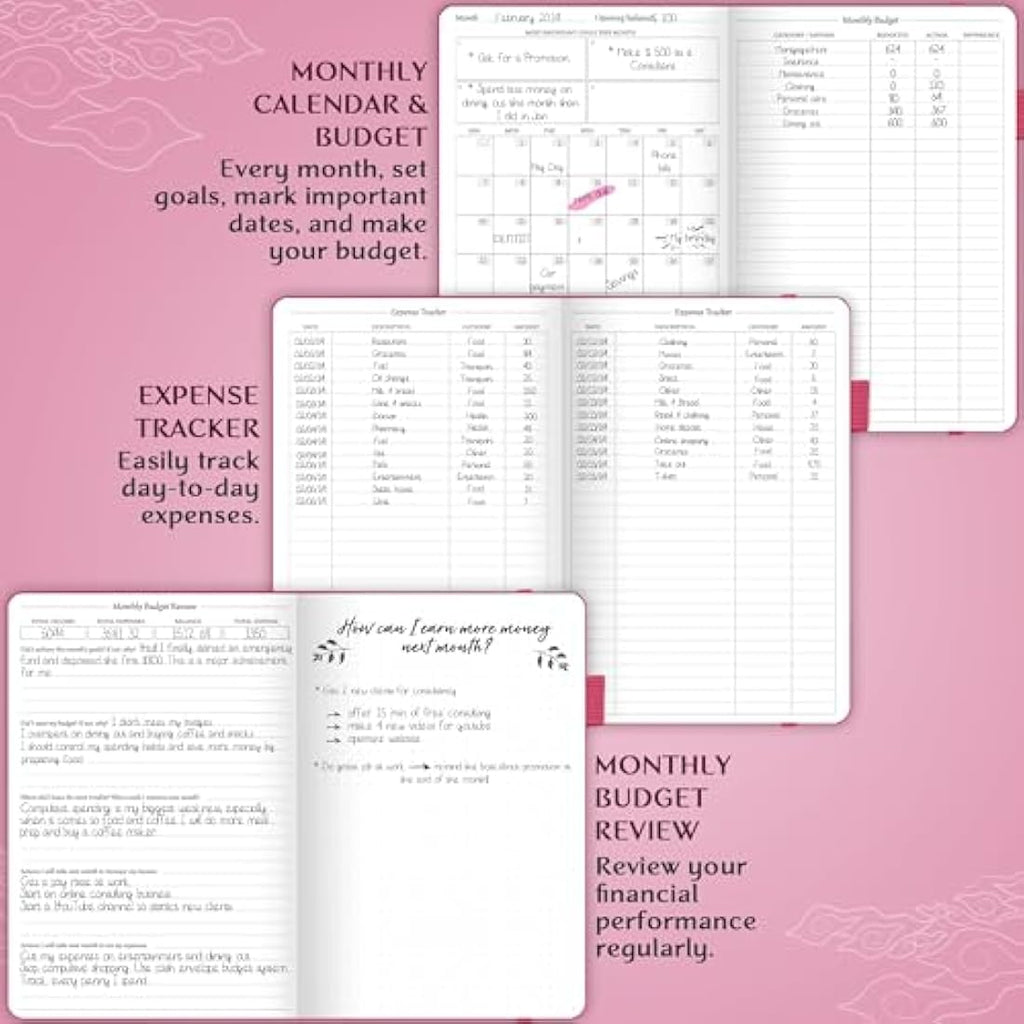 Legend Budget Planner – Vegan Leather Financial Organizer, Hot Pink
