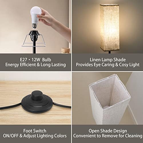 CRLL Modern Floor Lamp – Dimmable LED Standing Lamp with Remote