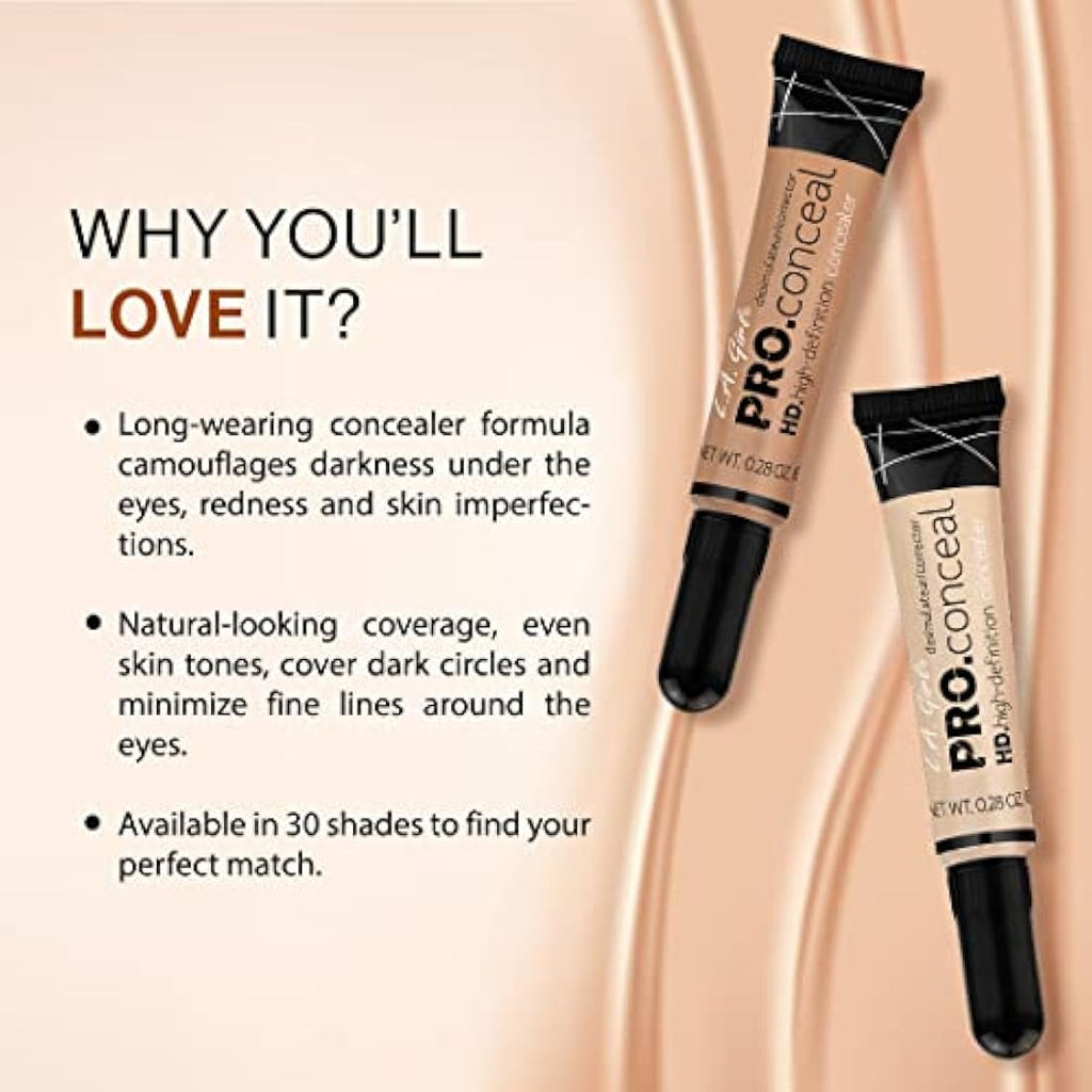 L.A. Girl Pro Conceal HD Concealer – Medium Bisque Full Coverage 8g