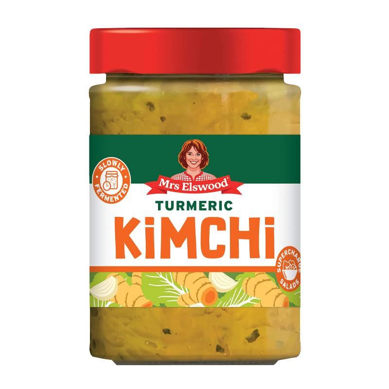 Mrs Elswood Turmeric Kimchi – Vegan Fermented Vegetables – 6 x 300g