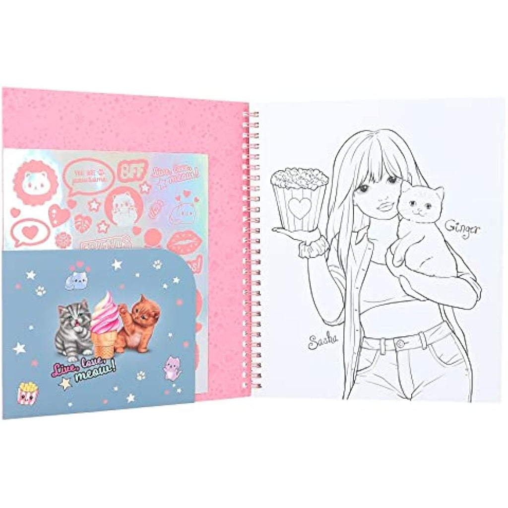 TOPModel Cutie Star Colouring Book Set – Fashion Design with Stickers
